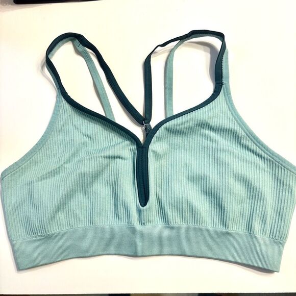 C9 Champion Women’s Seamless Strappy Sports Bra Aqua Blue Size Extra Large - Picture 1 of 6